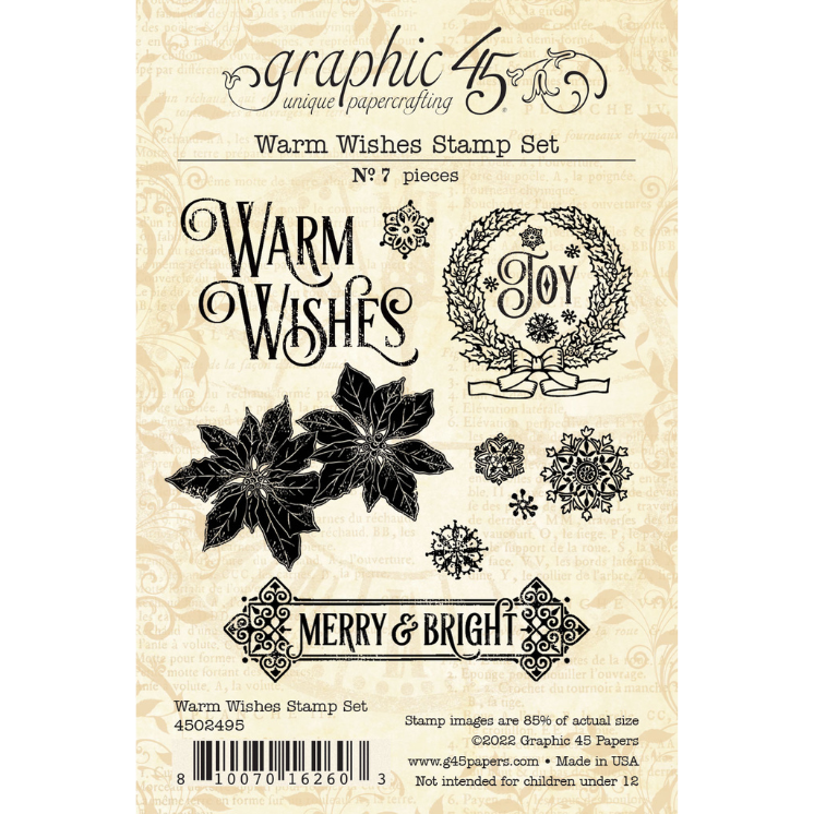Grafische stempelset 45 warme wensen
